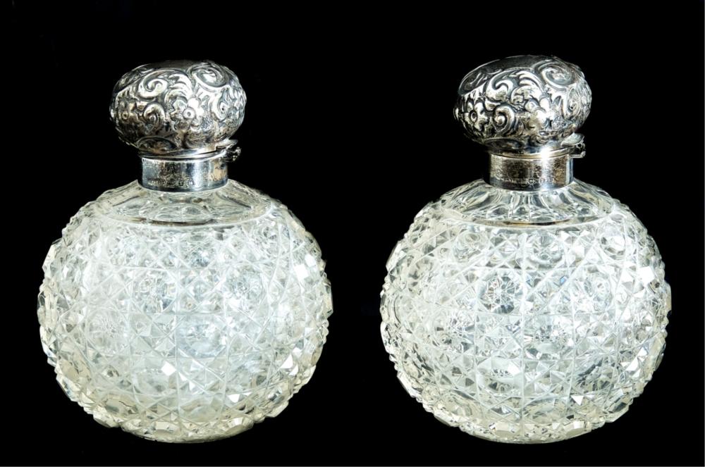 PAIR, STERLING & CUT GLASS SCENT