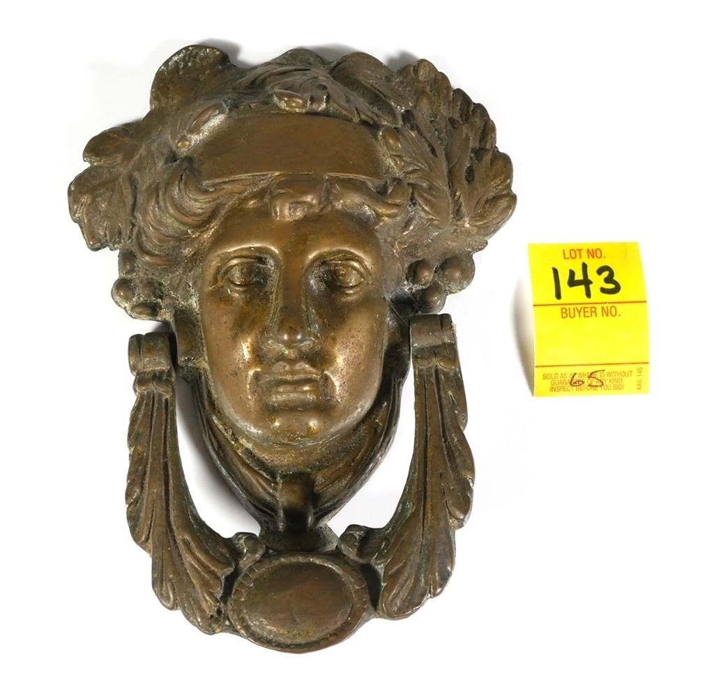 VICTORIAN ENGLISH BRASS DOOR KNOCKER