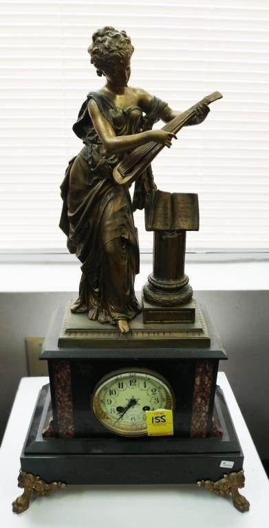 FRENCH FIGURAL MANTEL CLOCK, FIGURAL