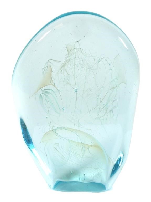 SIGNED CONTEMPORARY ART GLASS VASE 366297