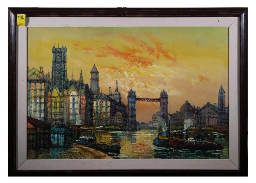 PEREZ MODERN LONDON CITYSCAPE OIL 3662d1