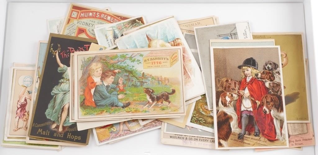 TRAY VICTORIAN TRADE CARDS, GREAT