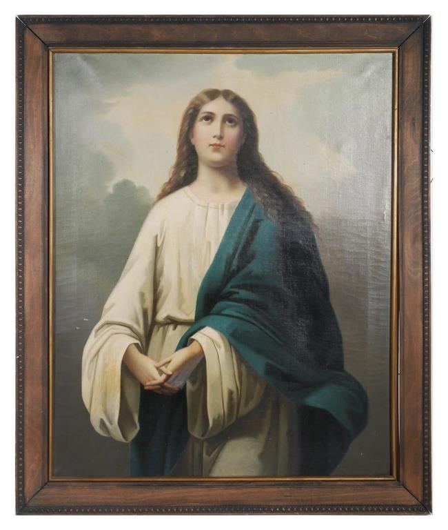 PORTRAIT OF VIRGIN MARY 19TH CENTURYOil 3662eb
