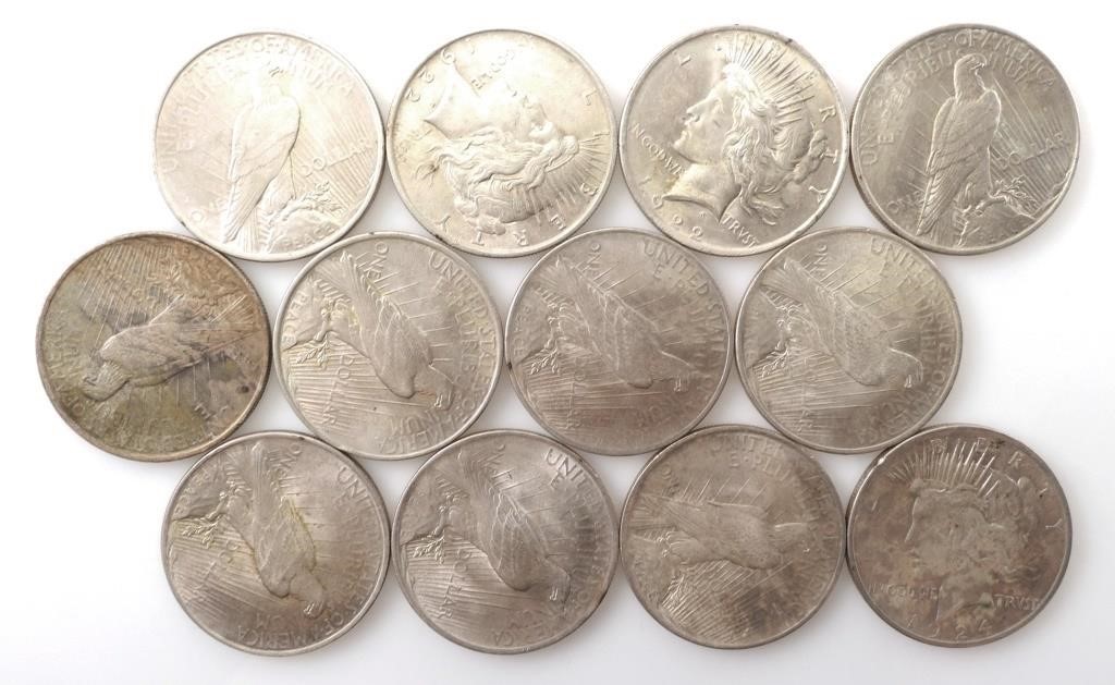 (12) 1922 & 1923 PEACE SILVER DOLLARSGroup