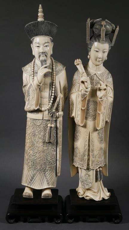 ANTIQUE CHINESE IVORY EMPEROR &