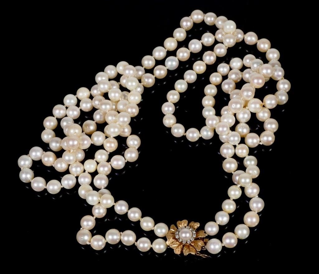 TWO-STRAND 33" PEARL NECKLACE,
