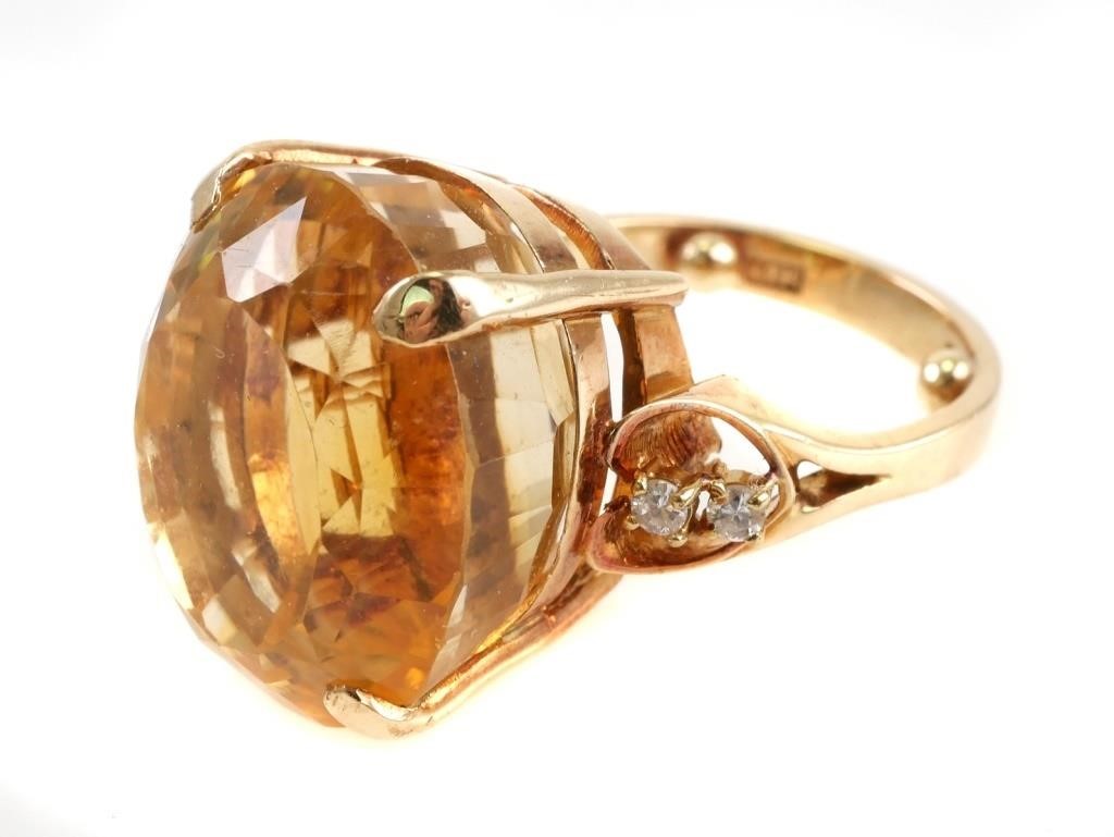 29 CT CITRINE DIAMOND 14K GOLD 366394