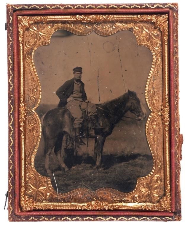 1 4 PLATE TINTYPE SOLDIER OUTDOOR 36640a
