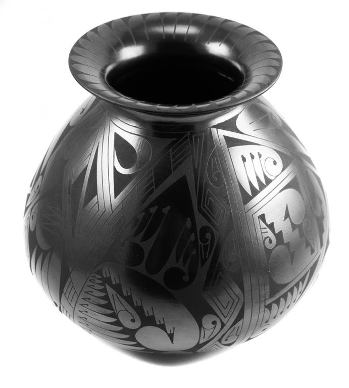 EDMUNDO LOPEZ, BLACK POTTERY JAR, 1993Southwestern