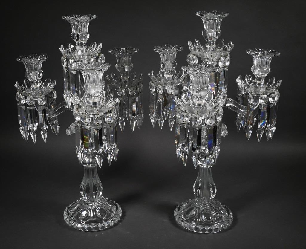 PAIR OF BACCARAT FOUR LIGHT CANDELABRA  366492