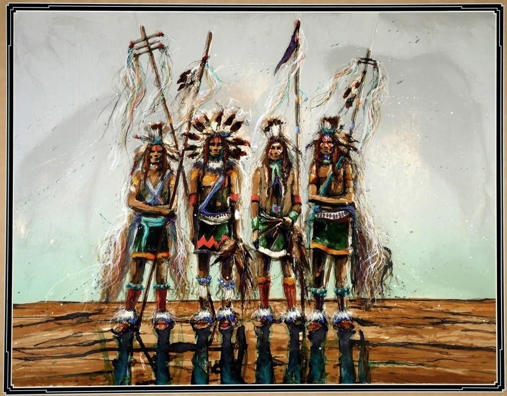 LARRY FODOR LITHOGRAPH OF NATIVE 3664b2