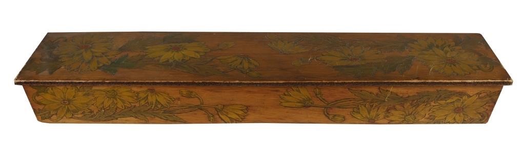 LONG PYROGRAPHIC GLOVE BOX, FLEMISH