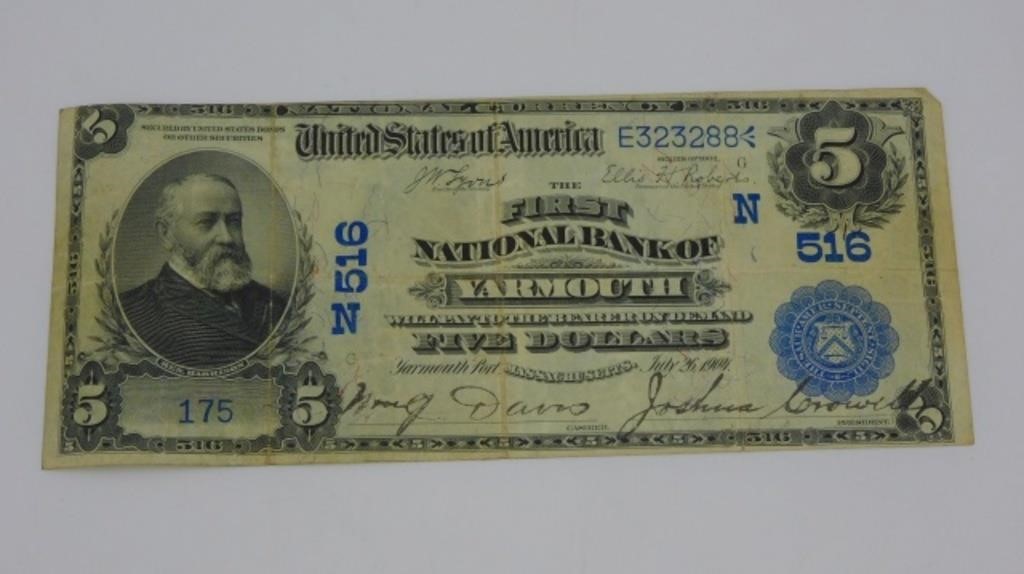 US $5 NOTE FROM THE FIRST NATIONAL BANK