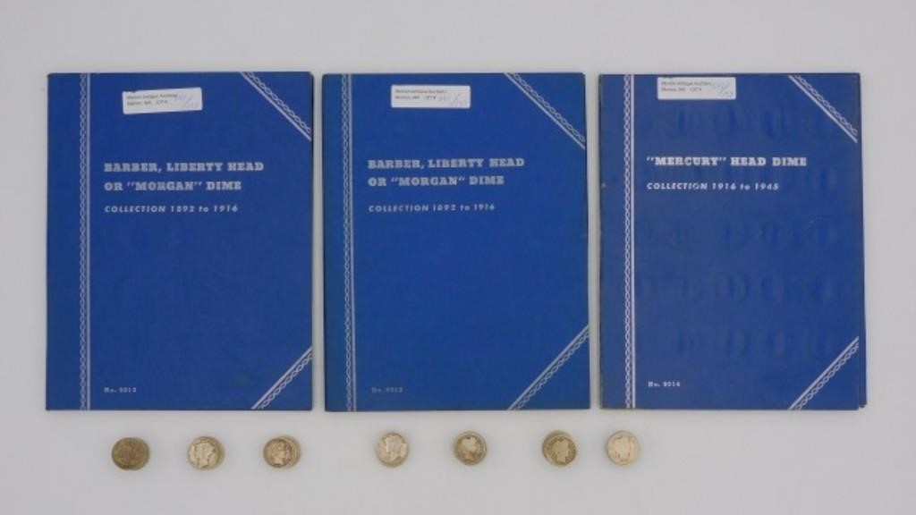 (197) VARIOUS DIMES IN 3 BOOKS