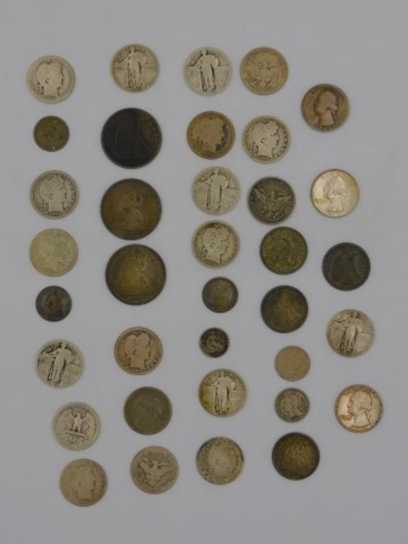 LOT OF 36 SILVER AND OTHER COINS 366512
