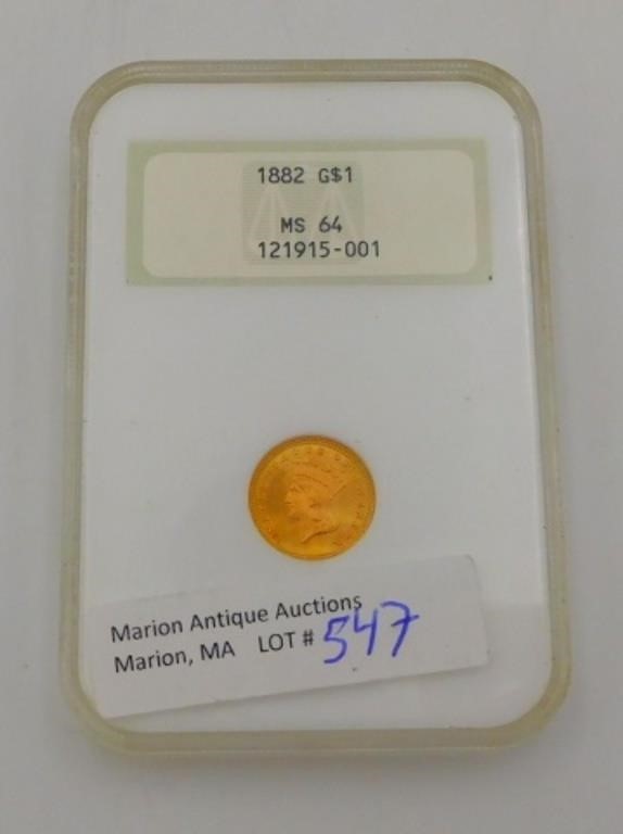 1882 $1 GOLD LIBERTY HEAD COIN,