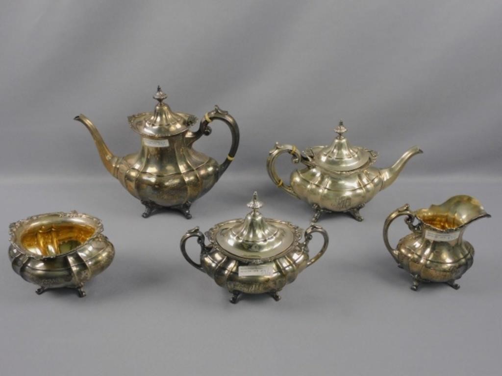 REED AND BARTON 5-PIECE STERLING TEA