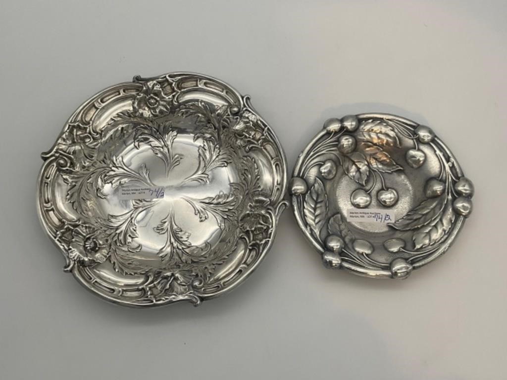  2 STERLING SILVER REPOUSSE BOWLS  36655b