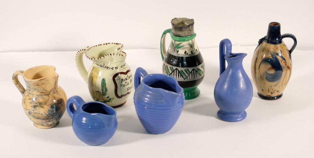 GROUP SEVEN VINTAGE POTTERY PITCHERS 36658d