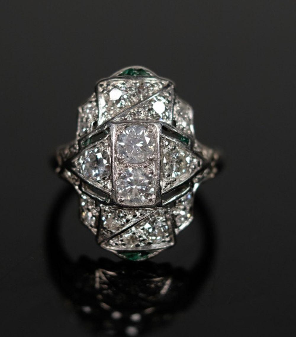 FINE ART DECO PLATINUM 2 CT DIAMOND 3665c4