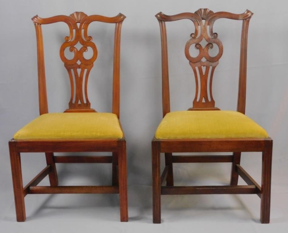 PAIR OF CHIPPENDALE MAHOGANY SIDE 3665d8