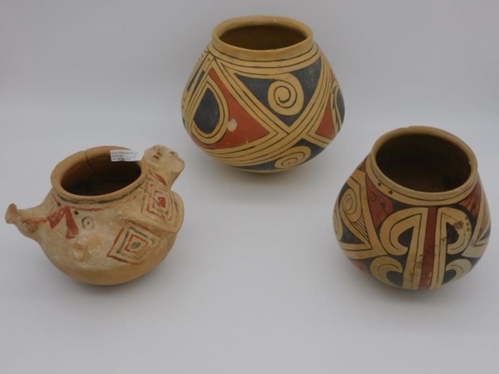 (3) CASA GRANDE EFFIGY OLLA JARS. TO