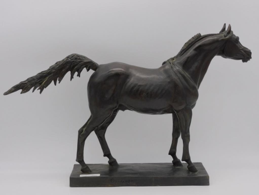 BRONZE SCULPTURE OF A HORSE, LATE