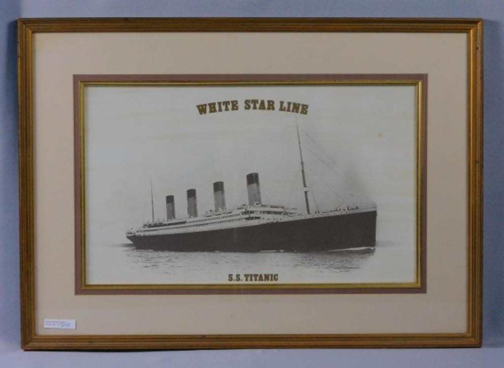 THE SS TITANIC, WHITE STAR LINE, FRAMED