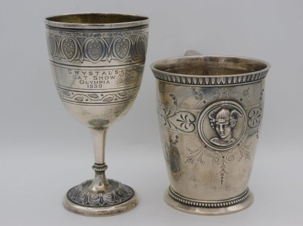 (2) SILVER CUPS TO INCLUDE: HANDLED