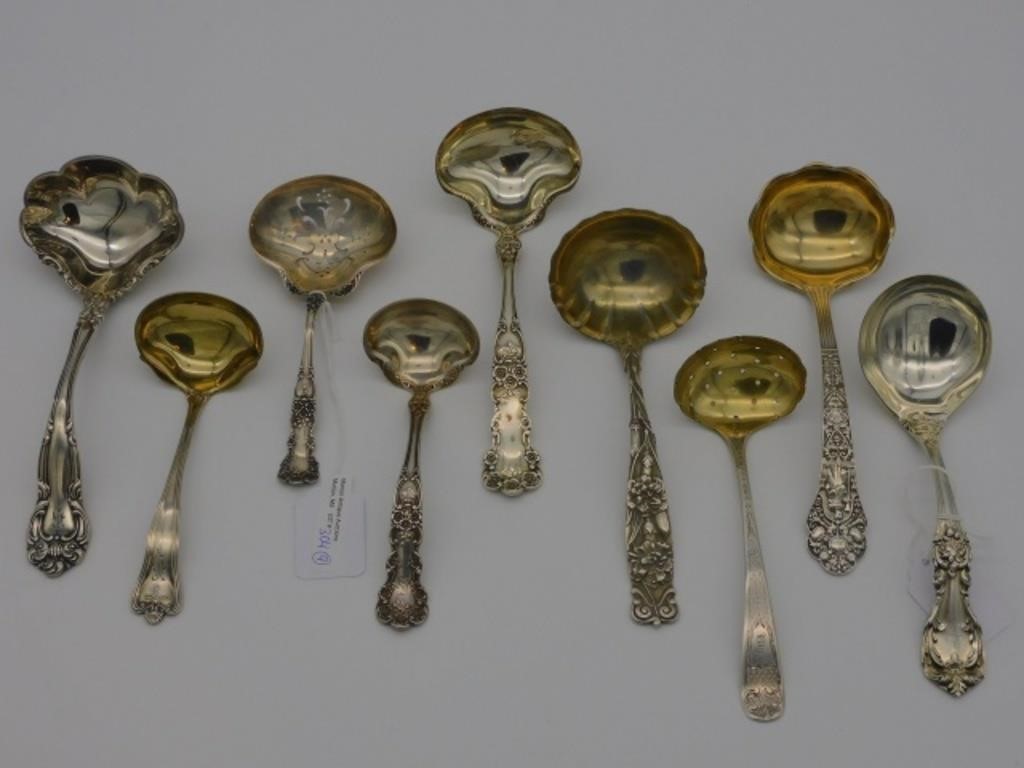 (9) STERLING SILVER LADLES, TO