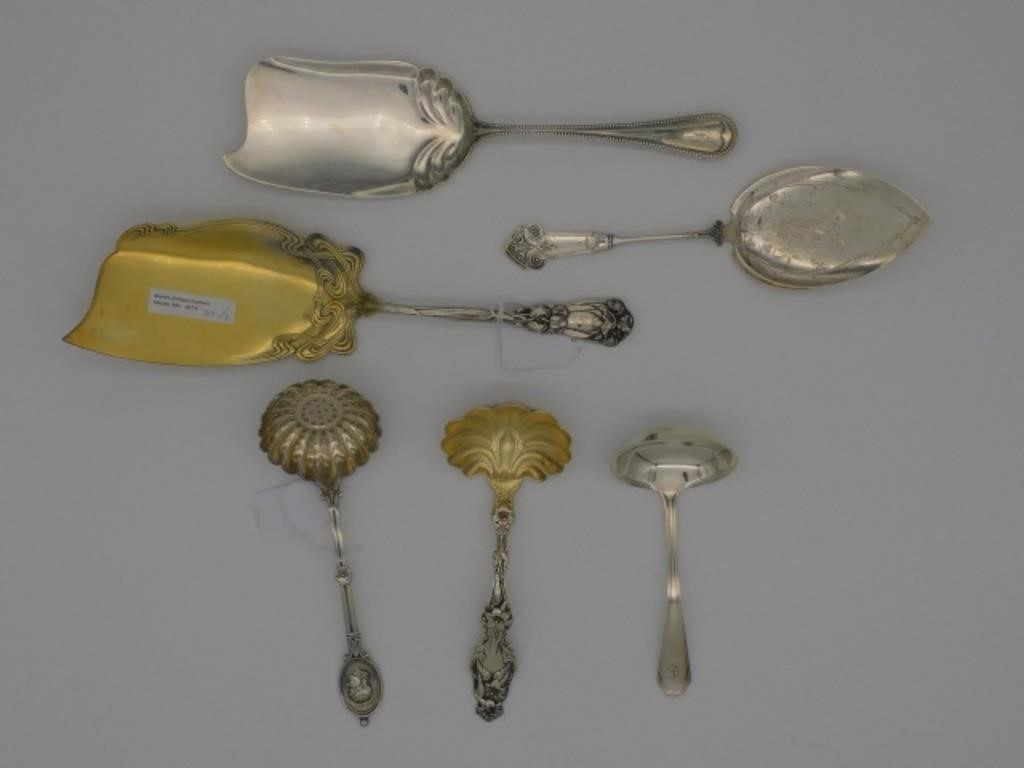 (6) STERLING AND COIN SILVER SERVING