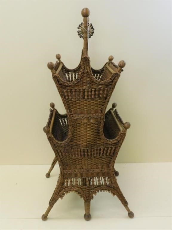 IMPORTANT WICKER MAGAZINE STAND,