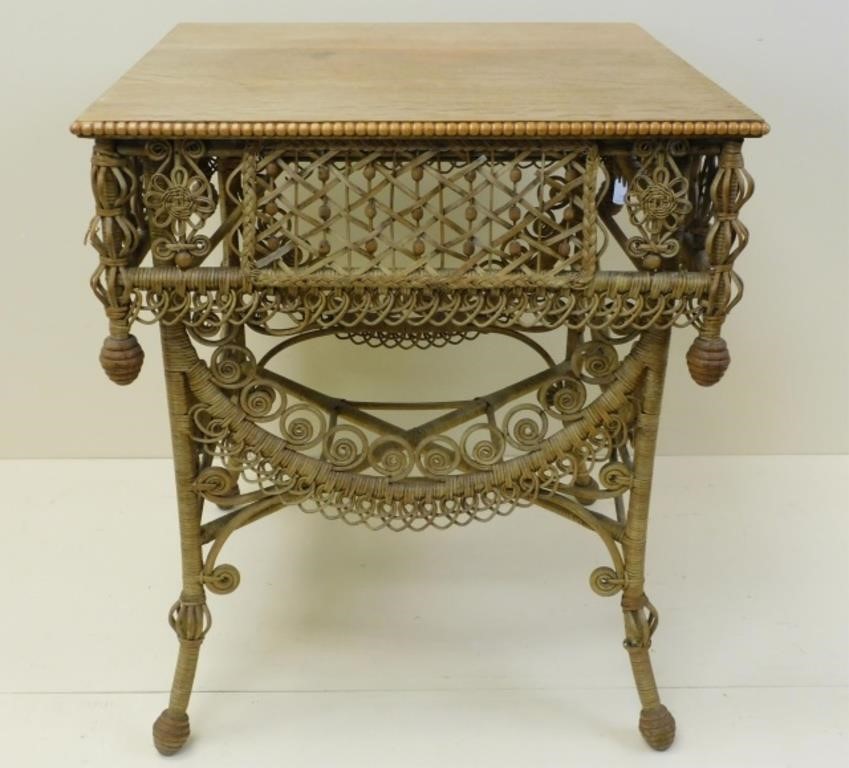 EBULLIENT WICKER PARLOR TABLE,