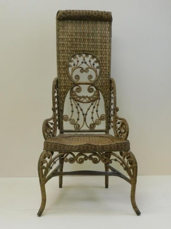 RARE AND ORNATE WICKER LADY S RECEPTION 3666c0