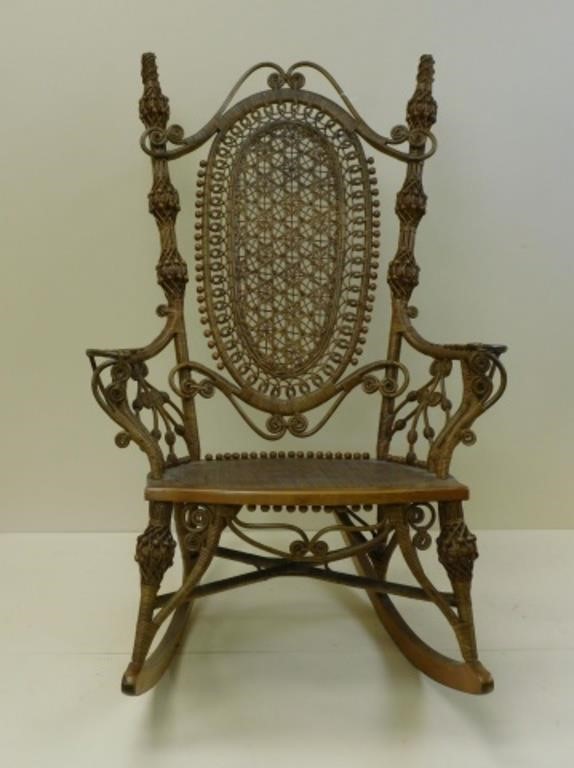 RARE AND ORNATE VICTORIAN WICKER 3666c2