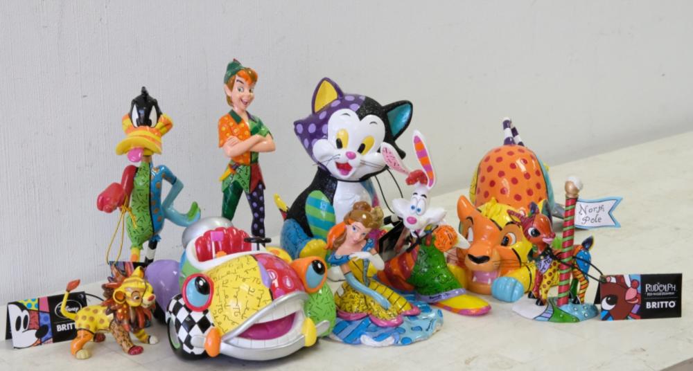 GROUP, 9 BRITTO ASSORTED FIGURAL