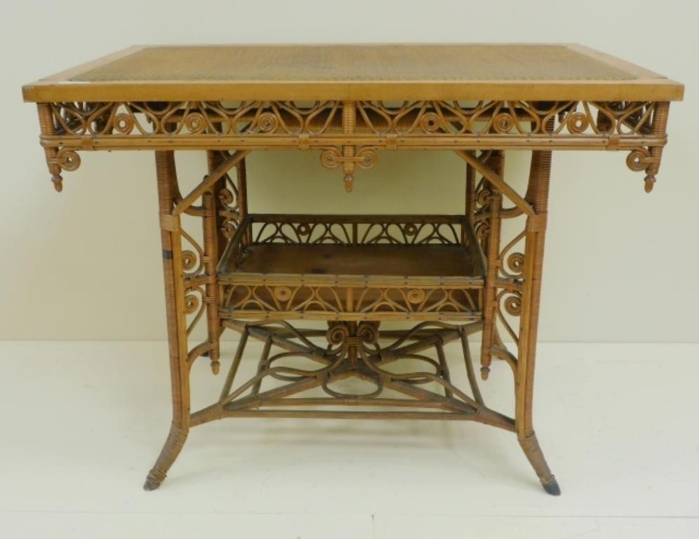 WICKER TABLE, CA. 1880, POSSIBLY