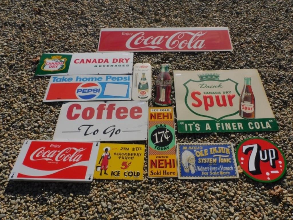(12) VINTAGE SIGNS, TO INCLUDE: