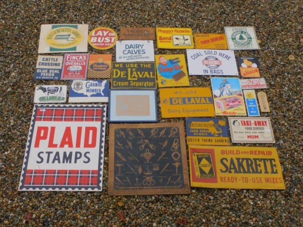 (27) ADVERTISING SIGNS, MOST ARE