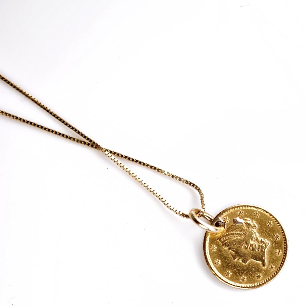 14K GOLD COIN PENDANTGold coin 36689a