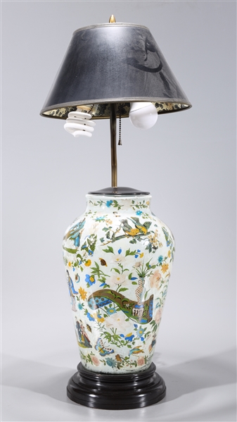 Chinese vase mounted as lamp on