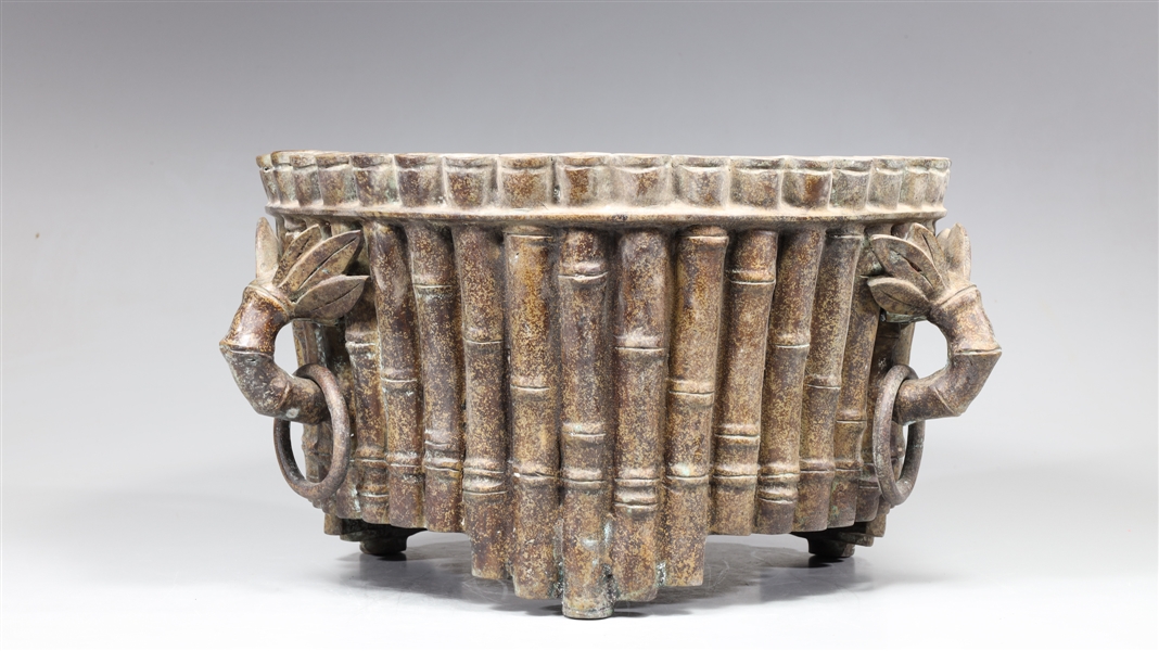 Chinese cast bronze bamboo motif