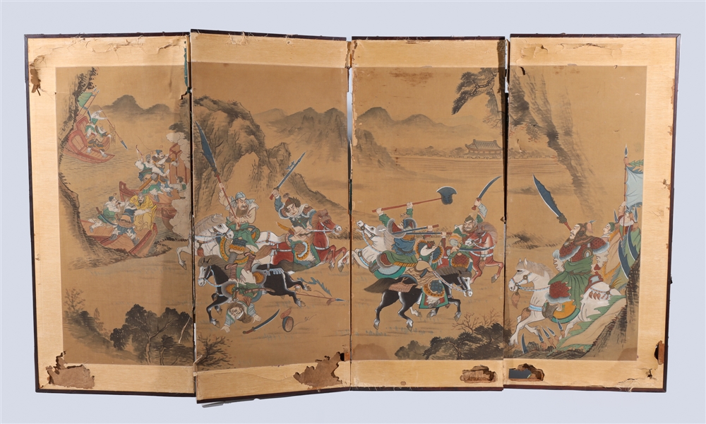 Chinese painting of warriors in