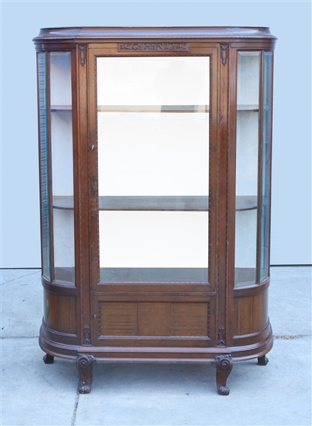 Chinese wood and glass vitrine