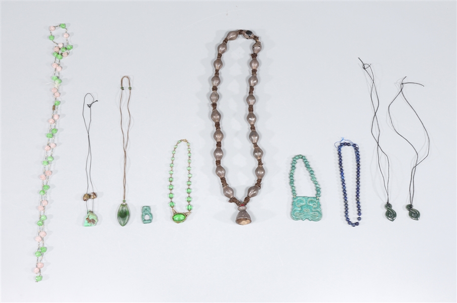Group of ten vintage mix necklaces  366931