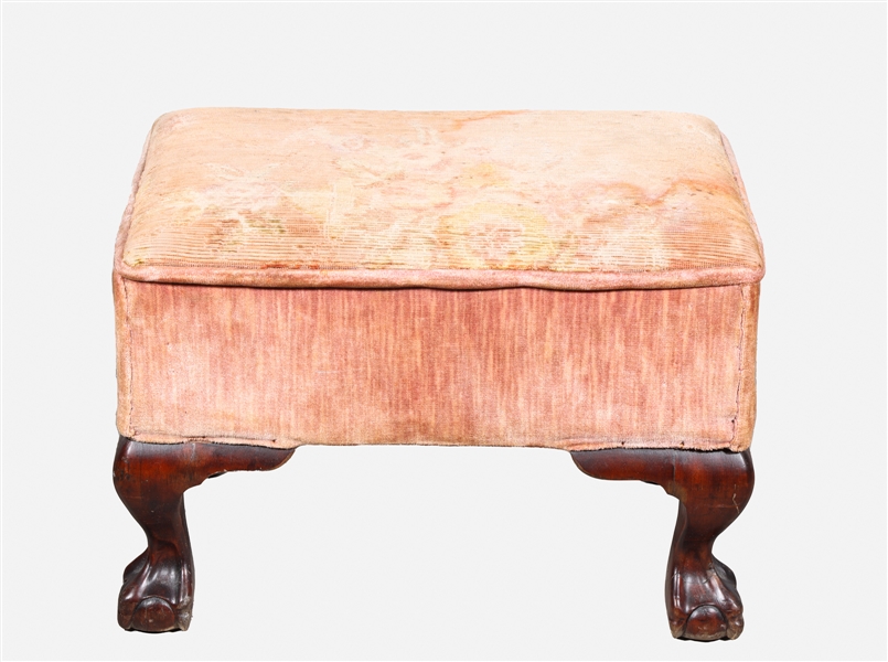 Vintage claw and ball footstool with