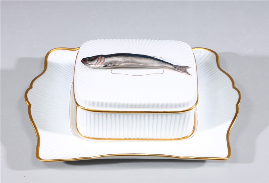 Vintage Mehun porcelain sardine