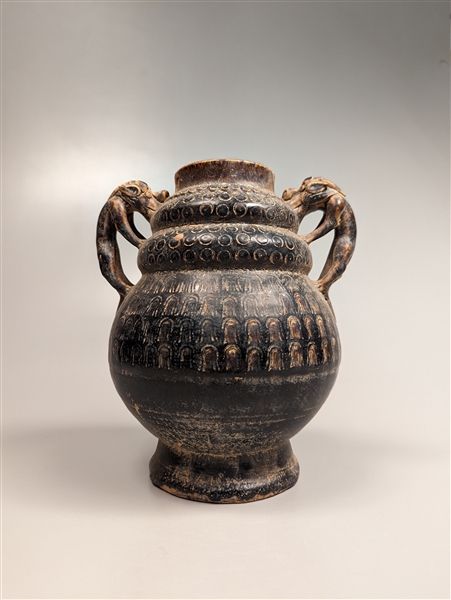 Chinese brown henan glazed pottery