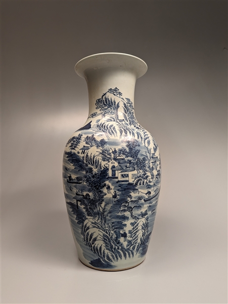 Chinese late Qing-style blue and