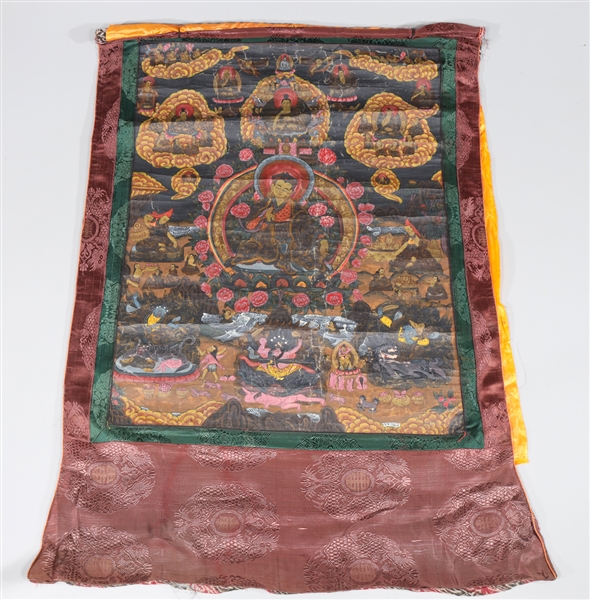 Vintage Tibetan thangka on silk  366a14